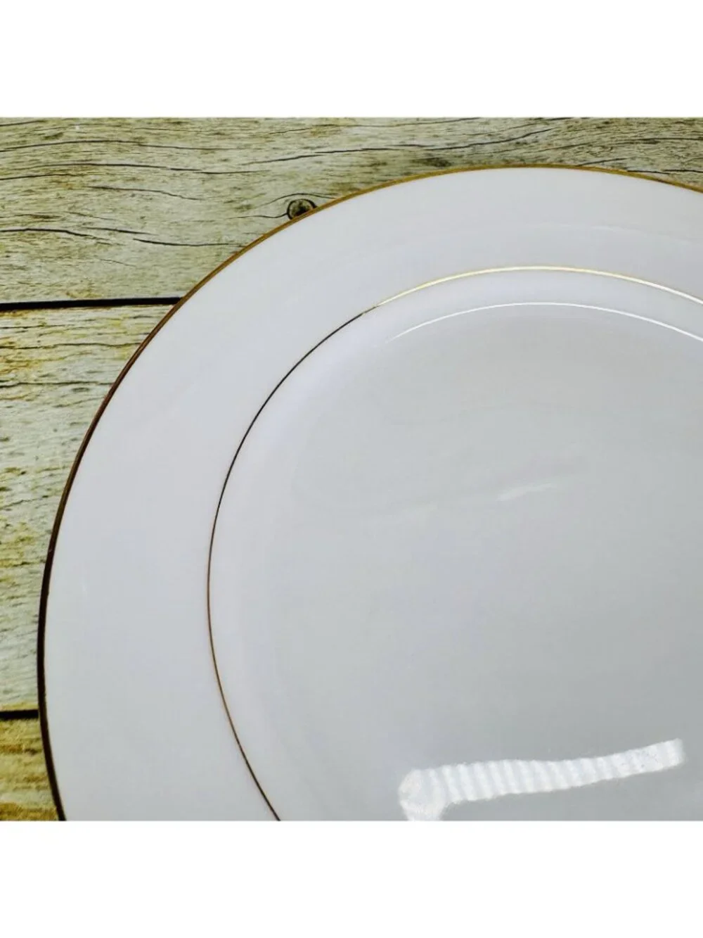 Vintage Noritake DAWN White Gold Verge Japan Porcelain Lunch Salad Plates Set 4
